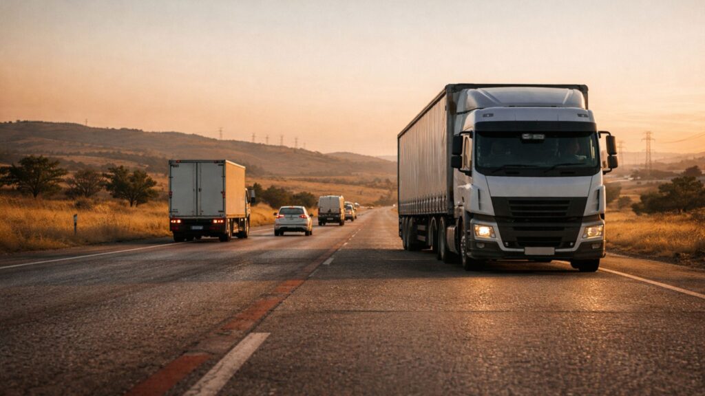 AI dashcam and ADAS technology monitoring driver behaviour in a South African fleet truck