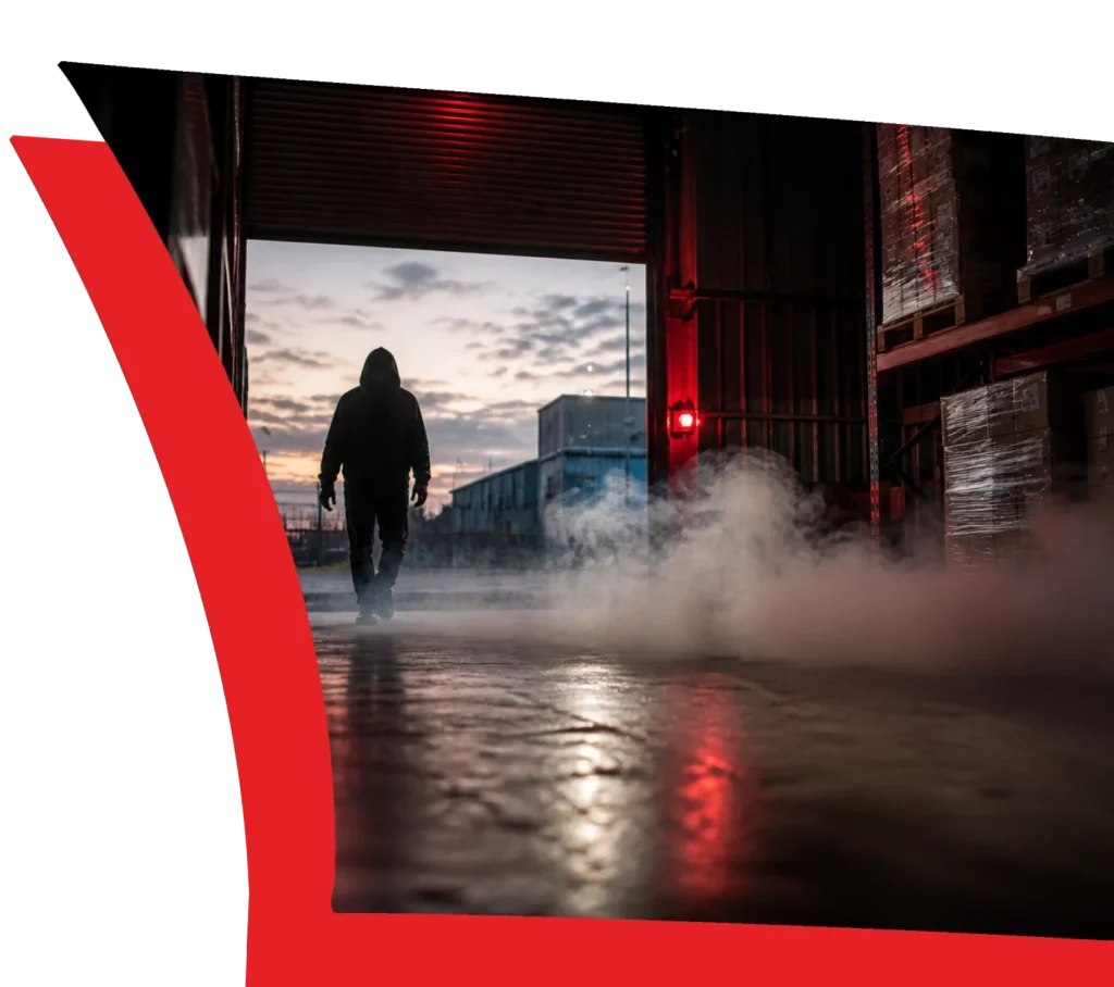 Digit D-Pepper active pepper fog intrusion defence system deployed inside a South African warehouse
