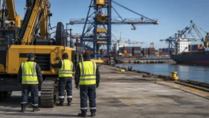 Durban harbour cocaine bust — customs officials inspecting cargo at South African port