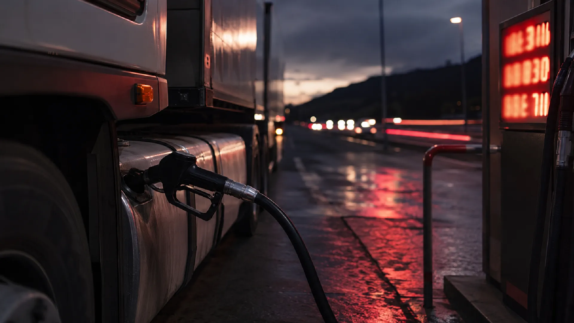 Truck refuelling with diesel at a South African fuel station as the August diesel price forecast shrinks ahead of the official announcement