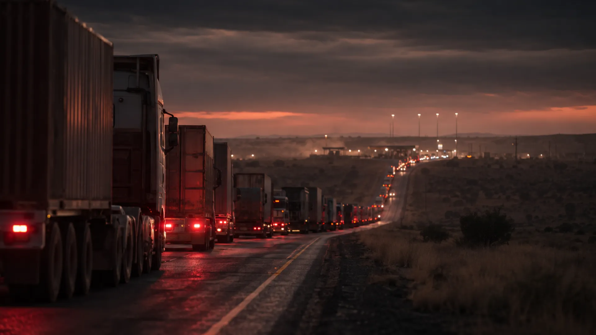 Trucks queued at a Botswana border crossing as pre-clearance goes live and Botswana border queues in August become the operational risk
