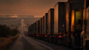 Trucks queued for days on the Botswana side of Kazungula as border truck congestion reaches unprecedented levels in August 2026