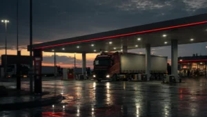 Truck refuelling at a South African forecourt as the Shell South Africa sale moves 580 stations to ADNOC ownership