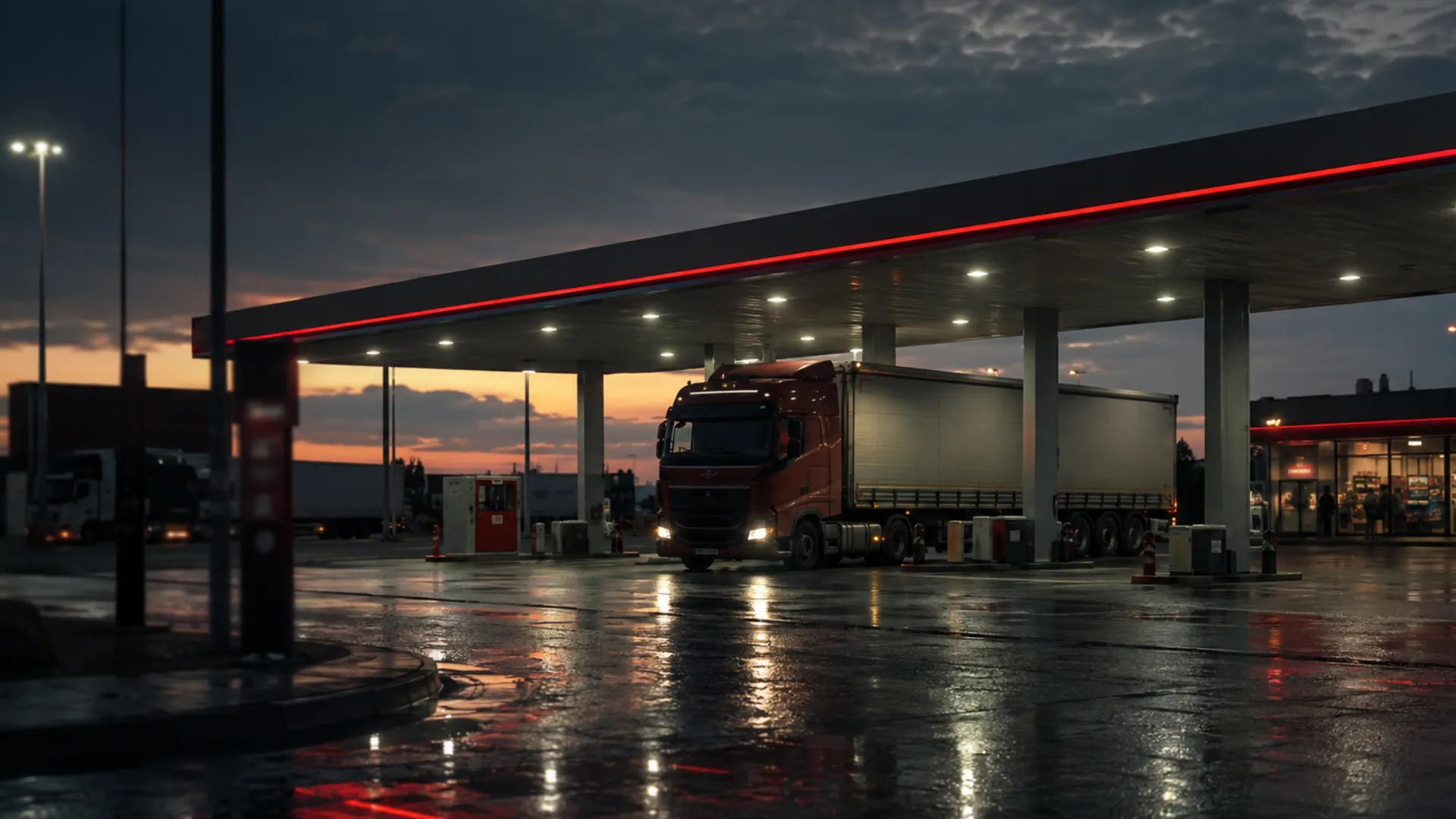 Truck refuelling at a South African forecourt as the Shell South Africa sale moves 580 stations to ADNOC ownership