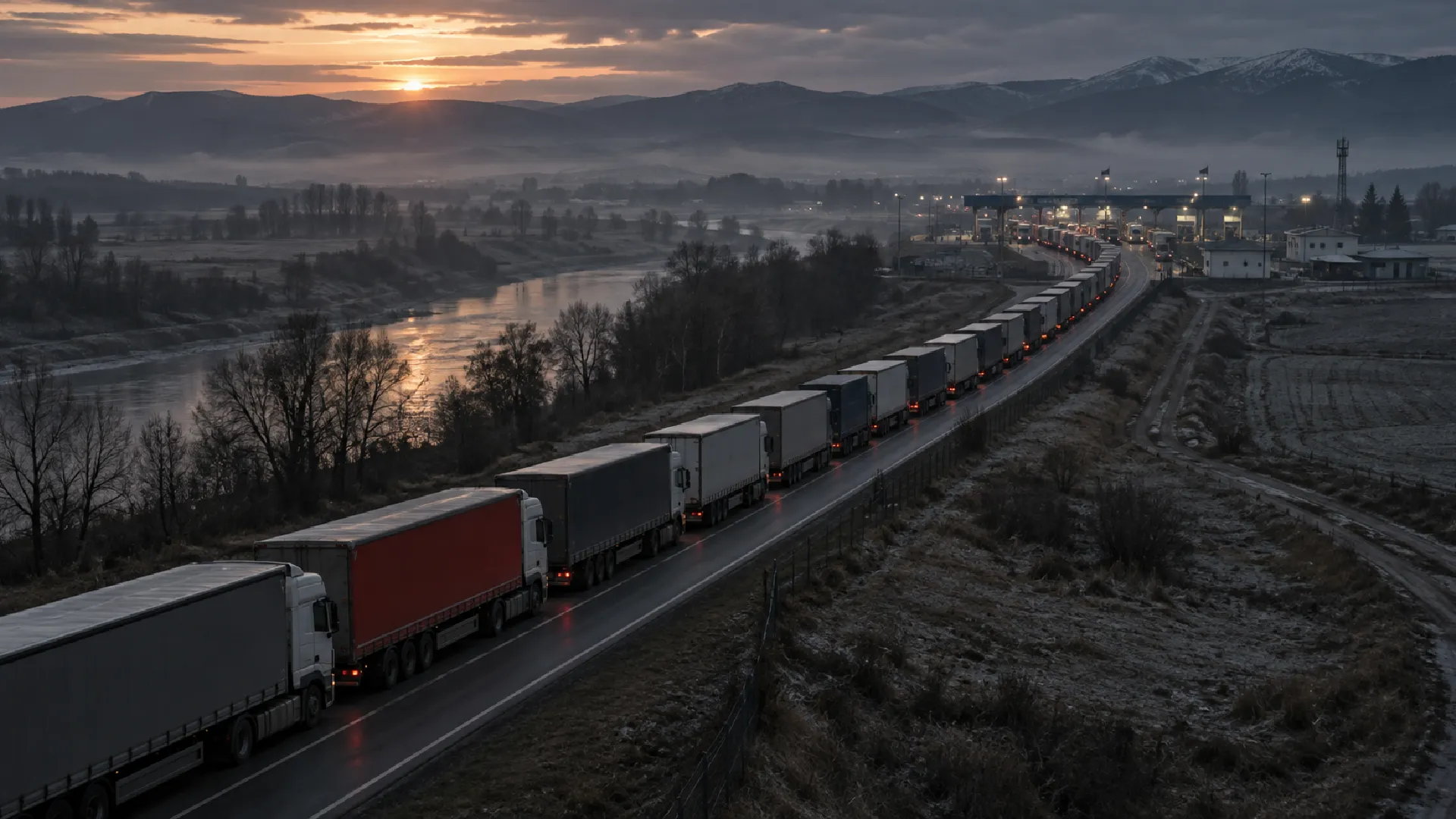 Trucks queuing on the N1 approach to Beitbridge border post during the September 2026 delays.