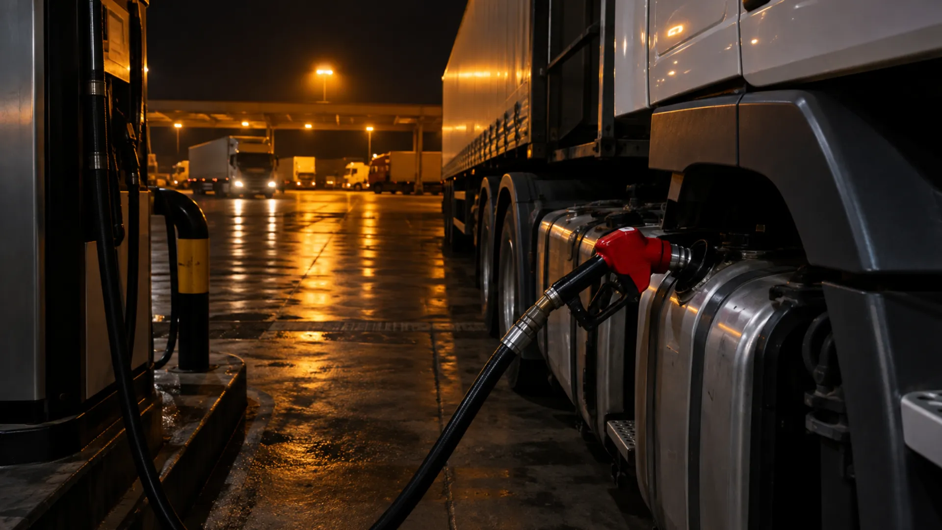 Truck refuelling with diesel at a South African depot ahead of the October 2026 fuel price increase.