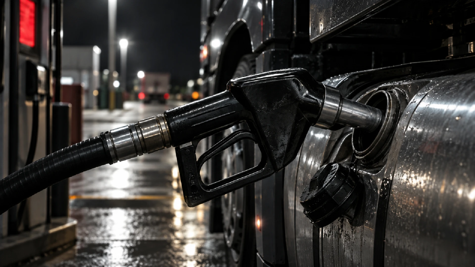 Diesel pump nozzle in a truck's tank ahead of the record diesel price in South Africa from 7 October 2026.
