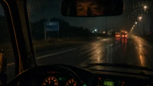 Truck driver on a dark highway at night as an industry opinion piece calls for rest and fatigue management to come first This also quietly launches the con