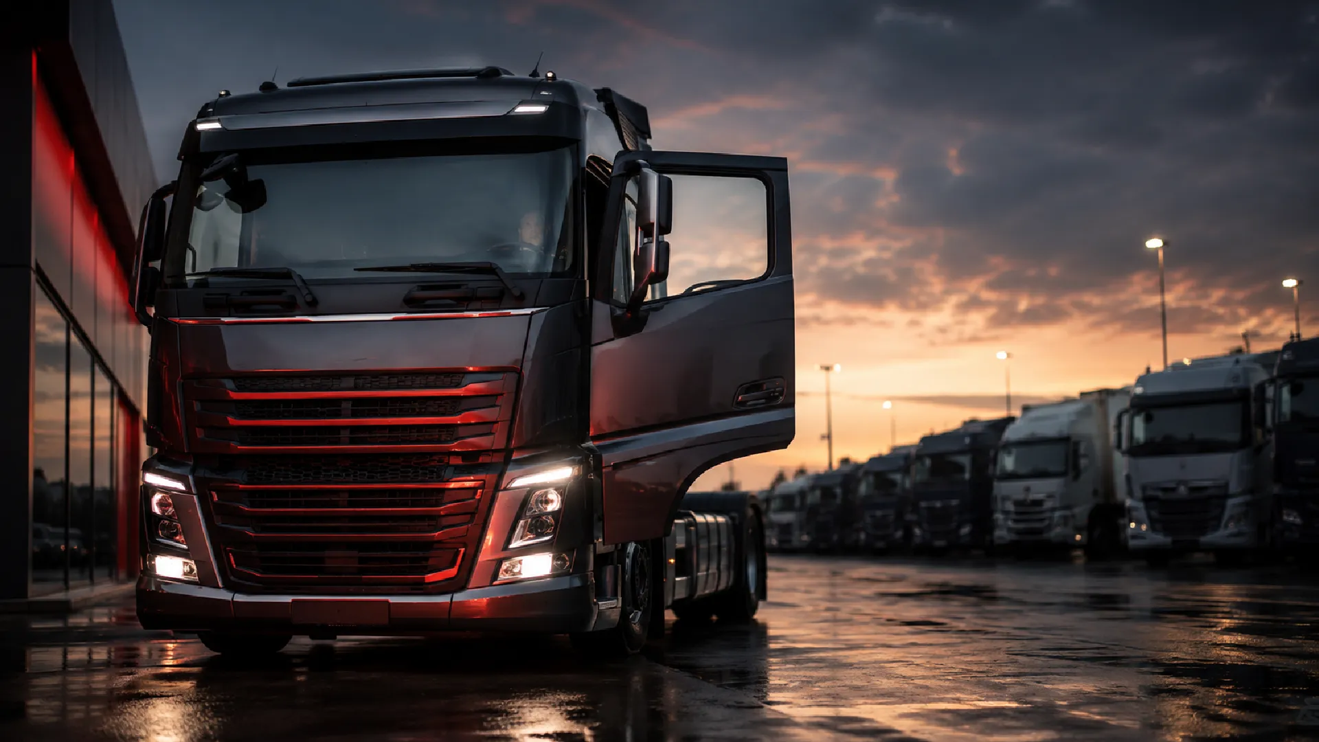 New heavy truck leaving a South African dealership as truck sales in August 2026 rise 10.1% for heavies and 16.3% for MCVs