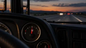 Truck fuel gauge on an open highway as the diesel levy cut 2026 lowers diesel prices in South Africa from 4 November.