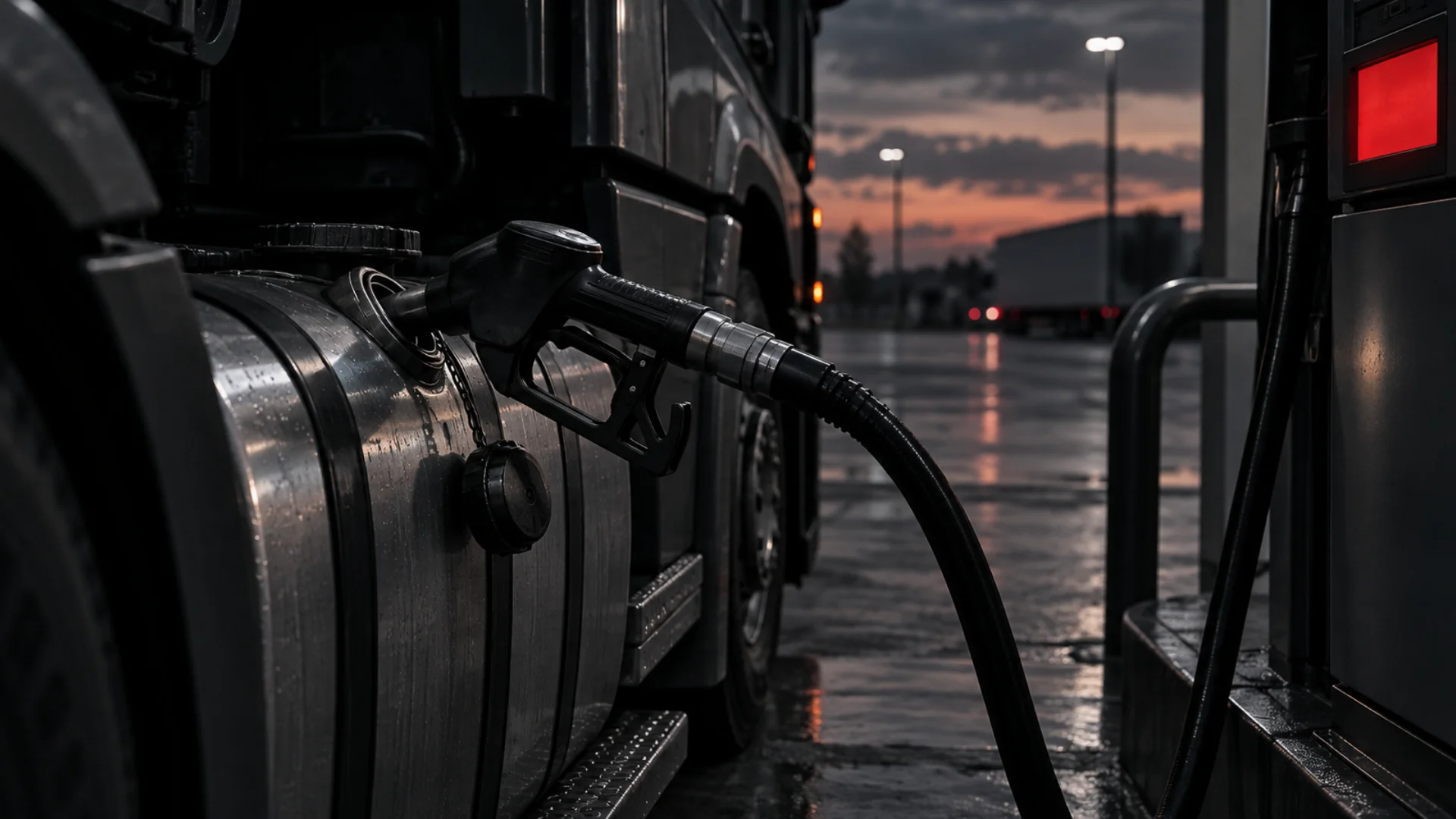 Truck refuelling at a diesel pump as the official October fuel prices take diesel to R33.29 in South Africa.
