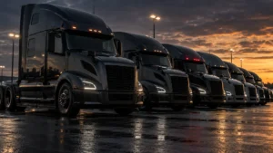 New trucks parked at a dealership as truck sales September 2026 stall in South Africa.